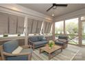 Cozy screened porch with comfortable seating, stylish decor, and great natural light at 3119 Knowlton Ln, Charlotte, NC 28205