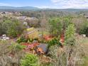 Scenic aerial shot showcasing a secluded home nestled among mature trees and lush greenery at 106 Brookwood Ln, Taylorsville, NC 28681