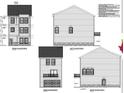 Detailed architectural rendering showing the front, left, rear, and right elevations of the house plan at 226 E Morehouse Ave # Twnh B, Mooresville, NC 28117