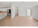 Bright, open living space with wood-look flooring and a view of the front entryway at 166 Brook Creek Dr, Troutman, NC 28166
