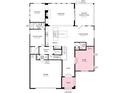 Detailed first-floor floor plan showcasing the layout with kitchen, dining, gathering room, study, garage, and outdoor living at 3050 Tramore Dr, Harrisburg, NC 28075