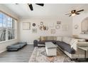 Bright living room featuring stylish decor, a comfortable sectional, and large windows at 816 Gentlewinds Ct, Fort Mill, SC 29708