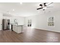 Spacious open kitchen with stainless steel appliances and central island at 508 Maddox Dr, Shelby, NC 28152