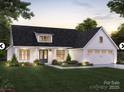 Charming home with a black roof, white siding, and well-manicured lawn at 36482 Rocky River Springs Rd, Norwood, NC 28128