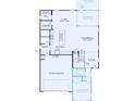 Detailed first floor plan showcasing the layout of the home's kitchen, garage, and guest suite at 9516 Coast Laurel Nw Ave, Concord, NC 28027