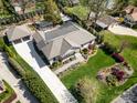 An aerial view showcases the home's manicured lawn, landscaping, and outdoor entertaining area at 3614 Champaign St, Charlotte, NC 28210