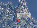 Aerial view showing proximity of the home to Lake Norman with deeded boatslip at 4599 Rustling Woods Dr, Denver, NC 28037