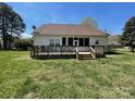 Spacious backyard featuring a large wooden deck, perfect for outdoor entertaining at 201 Fancy Lady Ct, York, SC 29745
