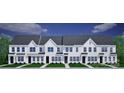 New construction townhomes featuring white siding, black doors, and perfectly manicured landscaping at 5111 Orchardview Way # 25, Charlotte, NC 28216
