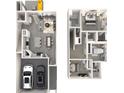 Overhead view of the floor plan with furnishings and layout of the home at 1713 Braemar Village Dr, Monroe, NC 28110