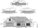 Detailed front, rear, and side elevations showcasing the architectural design and dimensions of the home at 105 Southern Horizon Dr, Statesville, NC 28677