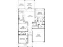 Layout of the home featuring the Primary Bedroom, kitchen, flex room, and two-car garage at 896 Exeter Dr, Sherrills Ford, NC 28673