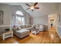 Inviting living room with vaulted ceiling, hardwood floors, and lots of natural light at 3704 25Th Street Ne Pl, Hickory, NC 28601