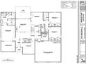 Brookville floor plan showing Primary suite, open kitchen, Gathering room, dining room, garage and laundry room at 135 Falls Leaf Dr # 14, Troutman, NC 28166