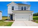 Beautiful two-story home with a modern facade, attached garage, and neatly trimmed lawn at 5016 Poplin Vly, Cherryville, NC 28021
