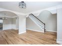 Spacious living area with staircase and hardwood floors at 240 Bluffton Rd, Mooresville, NC 28115