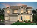 Charming two-story home with shingle siding, a two-car garage, and manicured landscaping at 7117 Cobblefield Ln, Denver, NC 28037
