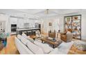 Spacious open-concept living space that combines the living room, kitchen, and dining areas at 4412 Foxview Ct, Charlotte, NC 28270