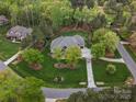 Aerial view of a well-manicured property, showcasing the home's layout, landscaping, and neighborhood at 4012 Flagstone Dr, Lancaster, SC 29720