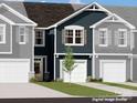 Townhome featuring a modern design, attached garage, and an inviting exterior at 7204 Hodges Meadow Ln, Charlotte, NC 28213
