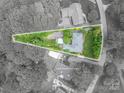 Aerial view of property showing approximate lot lines, landscaping, house and yard at 2515 Sheffield Dr, Gastonia, NC 28054