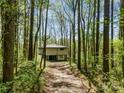 Secluded house surrounded by lush trees offers privacy and a connection with nature at 322 Electra Ln, Stanley, NC 28164