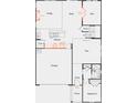First floor plan with kitchen, Gathering room, den, flex room, garage and bedroom 5 layout at 6882 Wilson Creek Dr, Indian Land, SC 29707