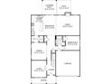 Detailed first floor floorplan with gourmet kitchen, breakfast area, living, dining and a two-car garage at 216 Coronado Ave, Matthews, NC 28104