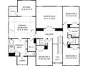 Detailed floor plan showcasing layout of primary bedroom, bedrooms, and flex areas on second floor at 408 Balboa St, Matthews, NC 28104