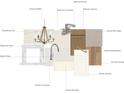 Selection of interior finishes and fixtures with kitchen and bath countertops and cabinetries at 7105 Short Stirrup Ln, Mint Hill, NC 28227