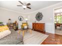Cozy living room with hardwood floors and decorative accents at 7024 Rockledge Dr, Charlotte, NC 28210