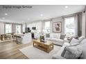 Open-concept living room with modern furnishings, hardwood floors, and bright natural light throughout home at 2532 Ellen Ave # 1001F, Charlotte, NC 28208