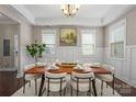 Formal dining room with a large wooden table, stylish chairs, and wainscoting at 612 Baldwin Ave, Charlotte, NC 28204