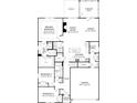 Layout of the home featuring a primary bedroom, two additional bedrooms, kitchen, and dining area at 2037 Mantle Ridge Dr, Indian Trail, NC 28079