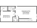 Upstairs floor plan featuring a flex room/bedroom and full bathroom at 2037 Mantle Ridge Dr, Indian Trail, NC 28079