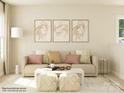 Bright living room with neutral tones, stylish seating, and modern decor at 1512 Croydon St, Indian Land, SC 29707