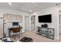 Comfortable bedroom featuring neutral carpet, with adjoing laundry and walk-in closet at 3790 Backwater St, Concord, NC 28027