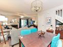 Open-concept living space with stylish furnishings, hardwood floors, and a cozy fireplace at 9305 Four Mile Creek Rd, Charlotte, NC 28277
