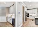 Gourmet kitchen with a wine cooler, stainless steel appliances, and custom cabinetry at Tbd Boomer Ct # 5, Statesville, NC 28677