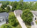 Aerial view of home with mature trees on a large lot in established neighborhood at 4219 Shasta Cir, Clover, SC 29710