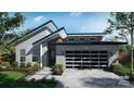 Contemporary home design featuring a prominent two-car garage and minimalist landscaping at 8038 Pawtuckett Rd, Charlotte, NC 28214