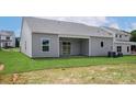 Exterior of a home featuring a covered patio and well-maintained backyard at 5602 Skinny Dr, Charlotte, NC 28215