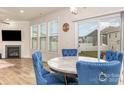 Bright dining area has natural light, table for four and view to the backyard at 9727 White Chapel Nw Dr, Concord, NC 28027