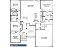 Detailed floor plan showcasing the layout of a four-bedroom home with a spacious living area and kitchen at 1050 Gardenia Dr # 3, Mt Ulla, NC 28125