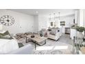 Bright living room featuring stylish furnishings and an open layout leading to the modern kitchen at 4827 Victoria Ave, Charlotte, NC 28269