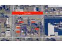 Aerial view of a .58 acre lot in Dallas, North Carolina, for sale at 103 E Main St, Dallas, NC 28034