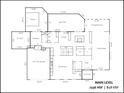 Detailed layout of the home's main level with measurements and room names at 1816 5Th Nw St, Hickory, NC 28601