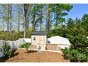 Backyard shed with a fenced-in grassy area at 2141 Talbert Ct, Charlotte, NC 28214