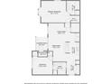 Detailed floorplan showcasing the layout of the primary bedroom, living room, dining area, and kitchen at 2515 Carya Pond Ln, Charlotte, NC 28212