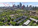 Aerial view showcases the city skyline, First Ward Park and convenient access to downtown at 656 Garden District Dr, Charlotte, NC 28202